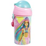 Gourde enfants barbie sir�ne arc - en - ciel 500 ml pvc sangle amovible bleu turquoise