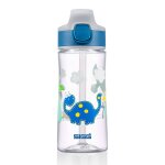 Gourde pour enfant en plastique dino bleu