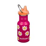 Gourde inox 355 ml bouchon sippy happy flowers rose