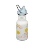 Gourde inox 355 ml bouchon sippy rainbows blanc