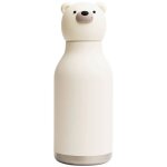 Gourde isotherme bestie ecru, noir