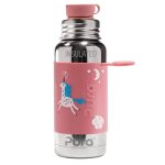 Gourde sport isotherme en inox 475 ml - licorne rose