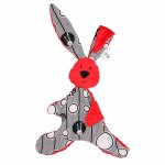 Grand doudou lapin en bambou rouge