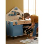 Grand tabli de bricolage en bois fsc et mtal bleu