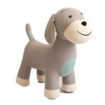 Grand peluche si�ge d appoint chien cocker gris clair et bleu