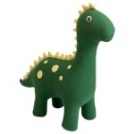 Grand peluche sige d appoint dinosaure vert olive