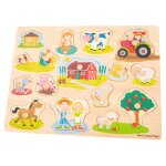 Grand puzzle ferme 16 pcs beige