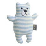 Grande peluche en coton bio tricoté ourson bleu Grande peluche en coton bio tricoté ourson bleu
