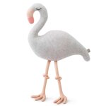 Grande peluche flamant rose en coton gris