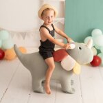 Grande peluche si�ge d appoint tric�ratops grey