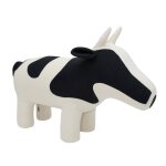 Grande peluche sige d appoint vache black and white