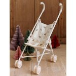 Grande poussette canne pour poupon retro flower �cru