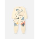 Grenouillère bébé en velours animaux beige Grenouillère bébé en velours animaux beige