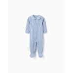 Grenouill�re en coton ray�e bleu clair