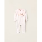 Grenouillère sans pieds + bavoir rose clair Grenouillère sans pieds + bavoir rose clair