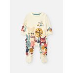 Grenouillère en tricot avec des animaux pour bébé blanc Grenouillère en tricot avec des animaux pour bébé blanc