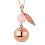 De grossesse collier perle et feuille rose