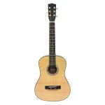 Guitare acoustique en bois avec housse de transport beige