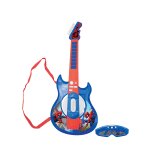 Guitare �lectronique lumineuse avec lunettes et micro spider - man bleu