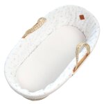 Habillage de couffin en gaze de coton melody melody, blanc imprim� minimali