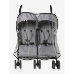 Habillage pluie universel pour poussette double cte  cte transparent