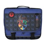 Harry potter - cartable scolaire 38 cm hogwarts - bleu / noir - 2 compartiments bleu