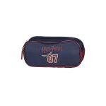 Harry potter - trousse scolaire enfant - bleu / bordeaux - 2 compartiments bleu