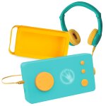 Fabrique � histoires avec casque et coque vert / jaune