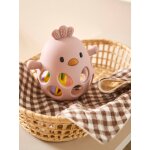 Hochet poussin en silicone rose