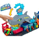 Hot wheels city - station de lavage requin coffret voiture multicolore