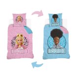 Housse de couette barbie rversible coton rose