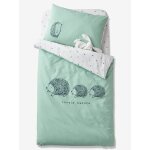 Housse de couette bébé bio collection lovely nature vert / ivoire Housse de couette bébé bio collection lovely nature vert / ivoire