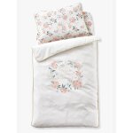 Housse de couette bb eau de rose cru / rose