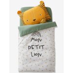 Housse de couette bb mon petit lion ivoire imprim / vert