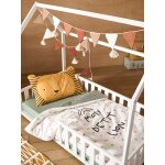Housse de couette bb mon petit lion ivoire imprim / vert