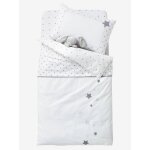Housse de couette bb pluie d'etoiles blanc / gris
