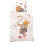 Housse de couette disney aristochats marie berlioz et toulouse coton bleu