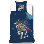 Housse de couette disney buzz et woody recto / verso coton bleu