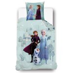 Housse de couette disney reine des neiges elsa et anna coton bleu