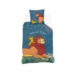 Housse de couette disney roi lion simba et mufasa brille dans le noir coton bleu