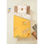 Housse de couette enfant + taie d'oreiller gabin jaune