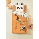 Housse de couette enfant + taie d'oreiller nael marron