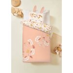 Housse de couette enfant + taie d'oreiller samba rose