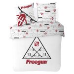Housse de couette freegun skateboard coton blanc