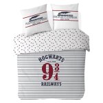 Housse de couette harry potter hogwarts express coton blanc