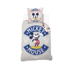 Housse de couette mickey mouse disney coton gris