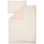 Housse de couette + oreiller lit b�b� blanc, multicolore