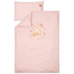 Housse de couette + oreiller lit bb rose