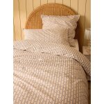 Housse de couette percale de coton avril raye bleu / epice