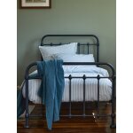 Housse de couette percale de coton coutil rayure bico bleu